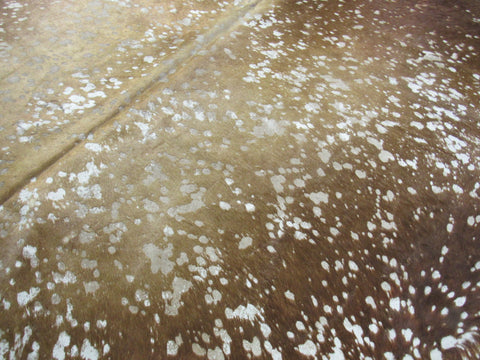 Brown Acid Washed Cowhide Rug Size: 7 1/2' X 6' Brown/Beige Cowhide Rug K-171