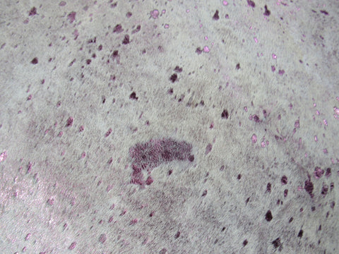 Pink Metallic Acid Washed Cowhide Rug - Size: 7' x 5 3/4' K-171a