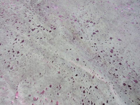 Pink Metallic Acid Washed Cowhide Rug - Size: 7' x 5 3/4' K-171a