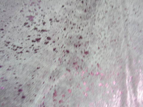 Pink Metallic Acid Washed Cowhide Rug - Size: 7' x 5 3/4' K-171a