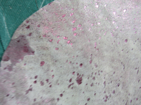 Pink Metallic Acid Washed Cowhide Rug - Size: 7' x 5 3/4' K-171a