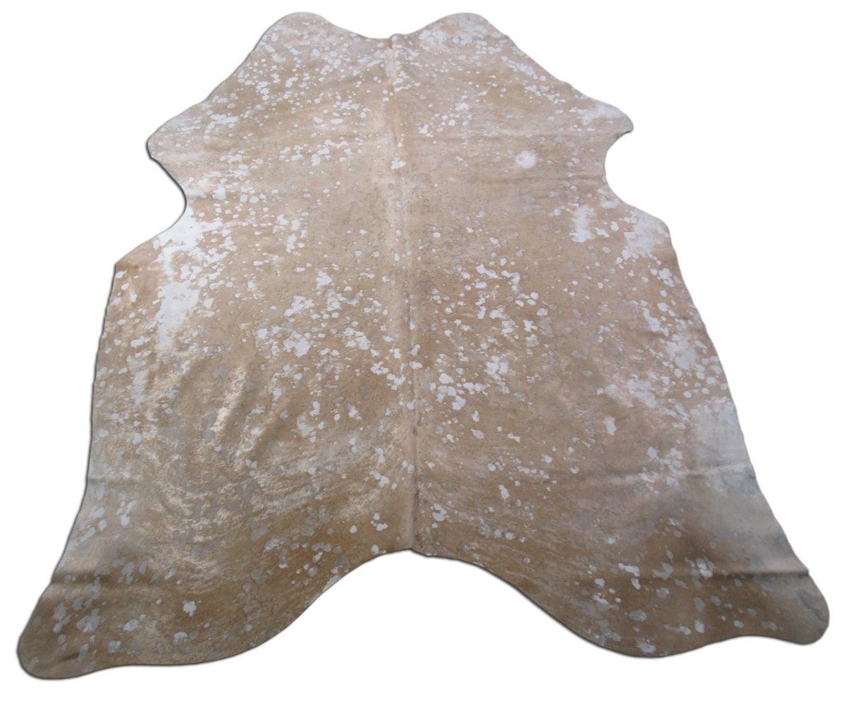 Beige Acid Washed Cowhide Rug Size: 7' X 6' Grey/Beige Cowhide Rug K-172