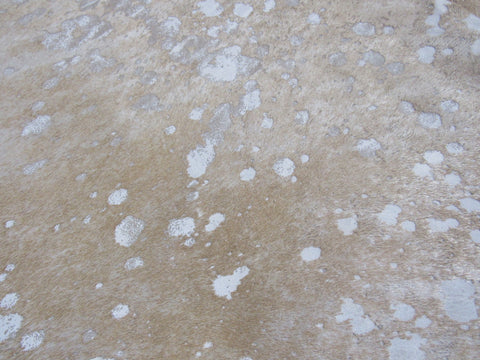 Beige Acid Washed Cowhide Rug Size: 7' X 6' Grey/Beige Cowhide Rug K-172