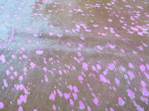 Pink Cowhide Rug Size: 8' X 7' Brown/Pink Acid Washed Cowhide Rug K-176
