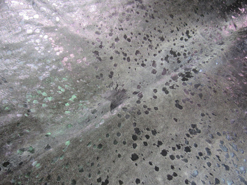 Pewter Cowhide Rug Size: 8 1/4' X 6 1/4' Grey/Silver Acid Washed Cowhide Rug K-182