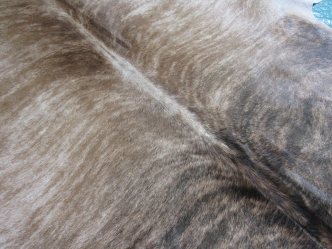 Medium Brindle Cowhide Rug Size: 6 1/2' X 6' Beige/Brown Brindle Cowhide Rug K-196