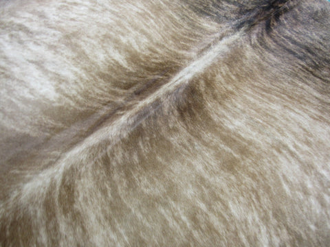 Medium Brindle Cowhide Rug Size: 6 1/2' X 6' Beige/Brown Brindle Cowhide Rug K-196