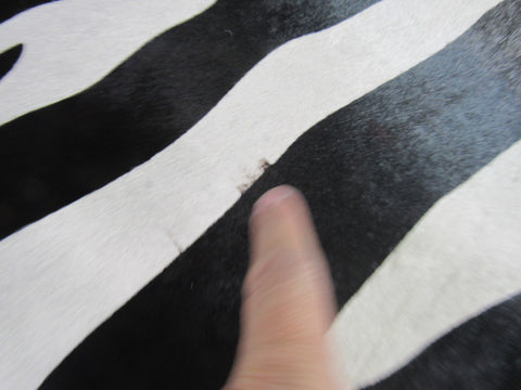 Zebra Print Cowhide Rug Size: 8' X 6 1/2' Black/White Upholstery Zebra Cowhide Rug K-210