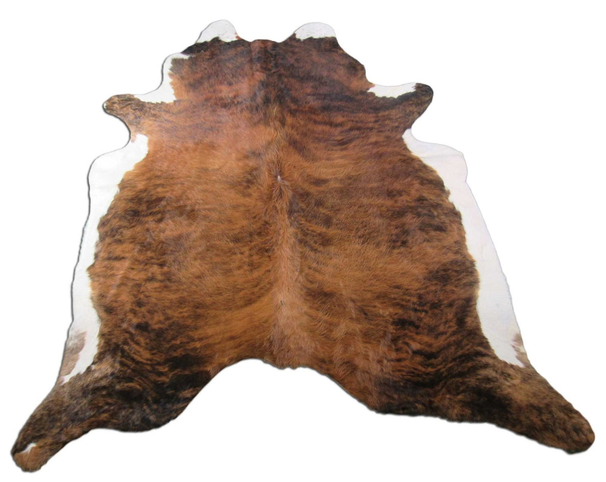 Dark Brown Brindle Cowhide Rug - Size: 7' X 6 1/2' K-216