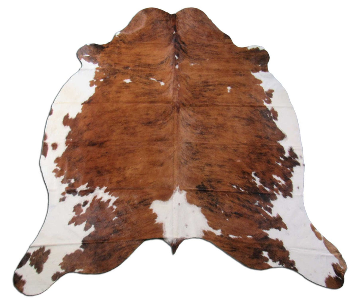 Tricolor Cowhide Rug (predominantly brown tones) Size: 7 3/4x6 feet K-218a