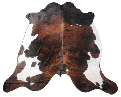 Huge Tricolor Cowhide Rug Size: 9x7 1/4 feet K-219a