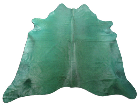 Emerald Green Cowhide Rug Size: 6 1/2' X 6 1/2' Dyed Green Cowhide Rug K-230