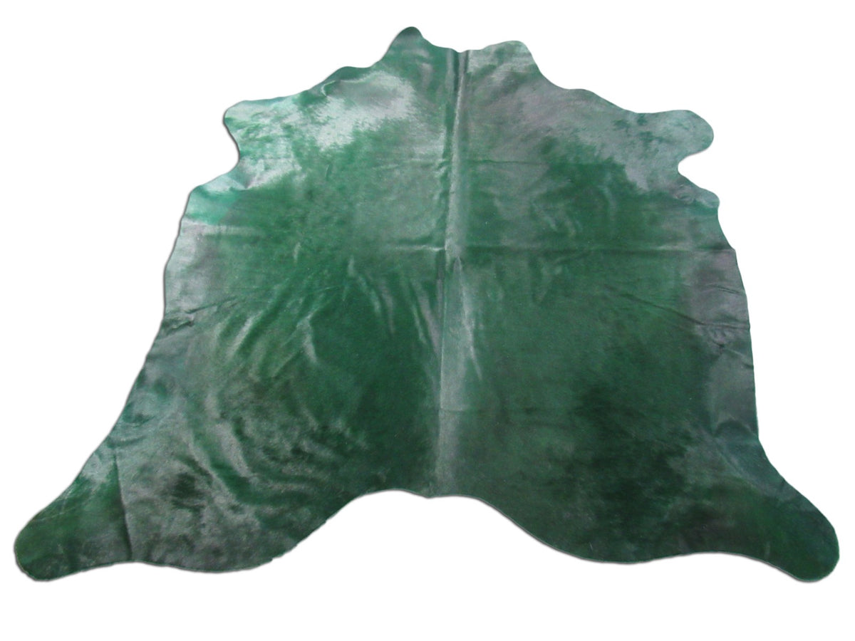 Emerald Green Cowhide Rug Size: 6' X 7' Dyed Green Cowhide Rug K-231