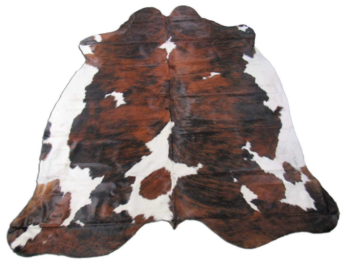 Tricolor Cowhide Rug (very well balanced) Size: 7 3/4x7 feet K-248A