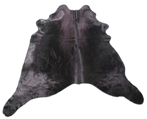 Black Cowhide Rug Size: 6 1/2' X 6 1/4' Dyed Black Cowhide Rug K-249