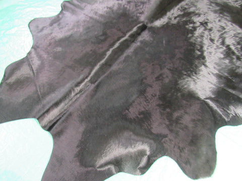 Black Cowhide Rug Size: 6 1/2' X 6 1/4' Dyed Black Cowhide Rug K-249