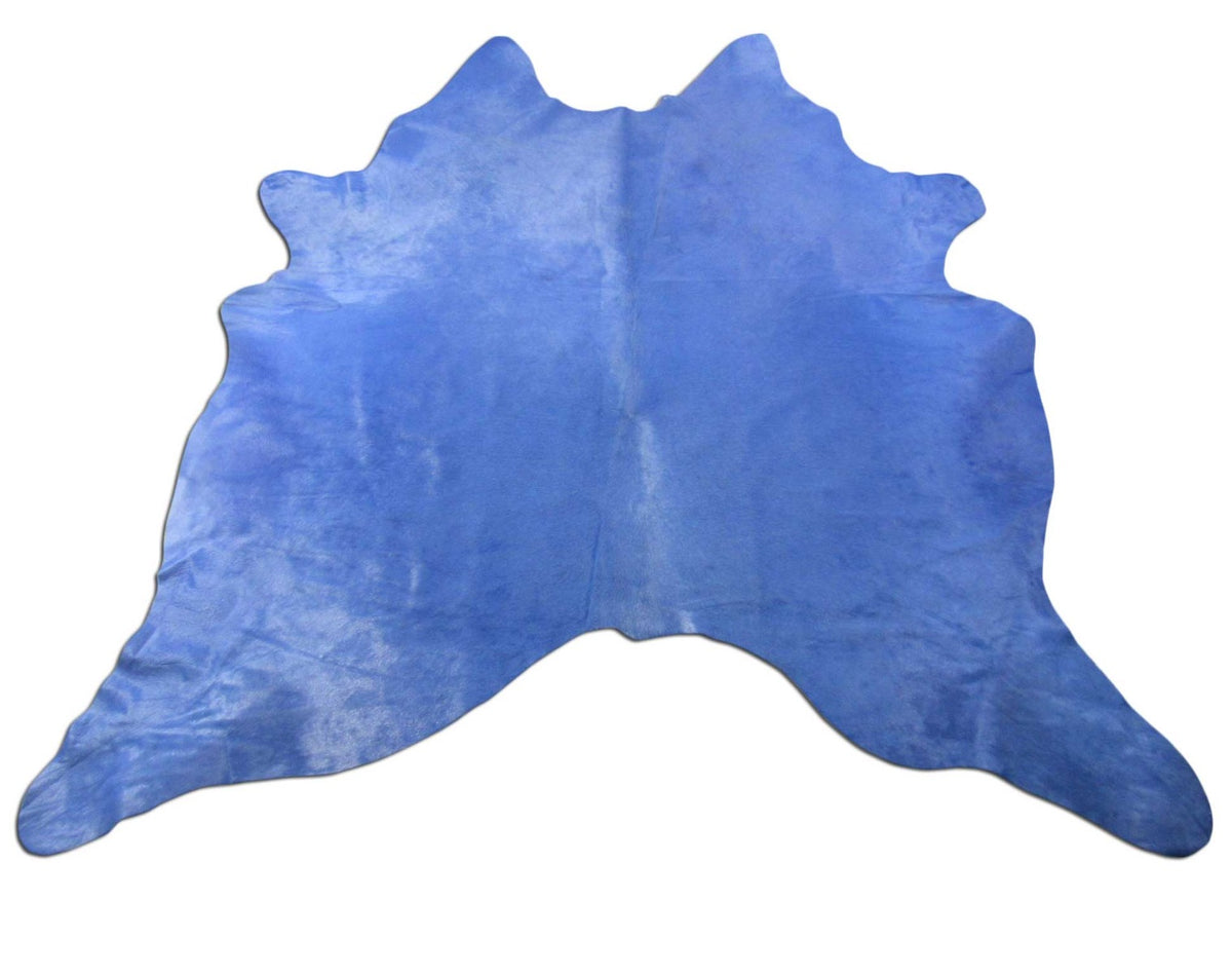 Dyed Light Blue Cowhide Rug - Size: 7x7 feet K-276