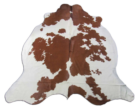 Spotted Brown & White Cowhide Rug - Size: 8x7 feet K-279