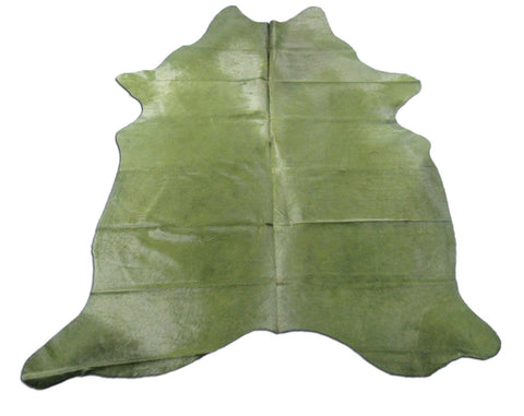 Dyed Green Cowhide Rug - Size: 7x6 feet K-285