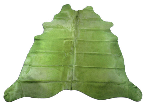 Dyed Green Cowhide Rug - Size: 8x7.5 feet K-286