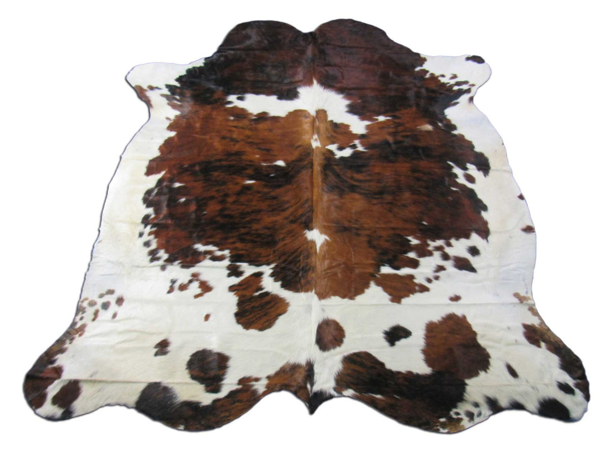 Speckled Tricolor Cowhide Rug - Size: 7x6.7 feet K-293