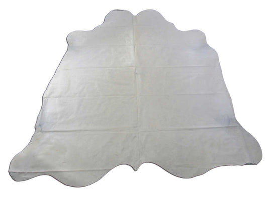 Solid White Cowhide Rug - Size: 6.7x6.7 feet K-294