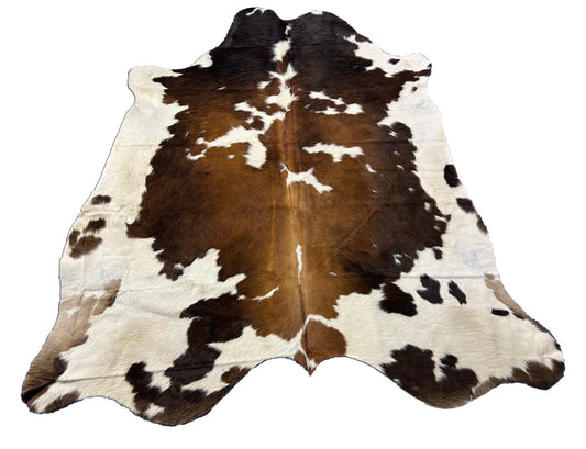 Brown & White Speckled Cowhide Rug - Size: 6.2x6 feet K-304