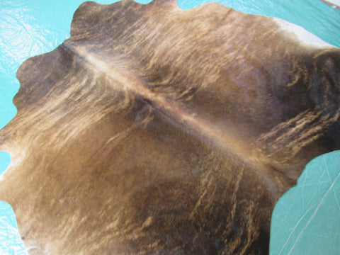 Medium Brindle Cowhide Rug Size: 5 1/4' X 6' Beige/Brown Brindle Cowhide Rug K-197