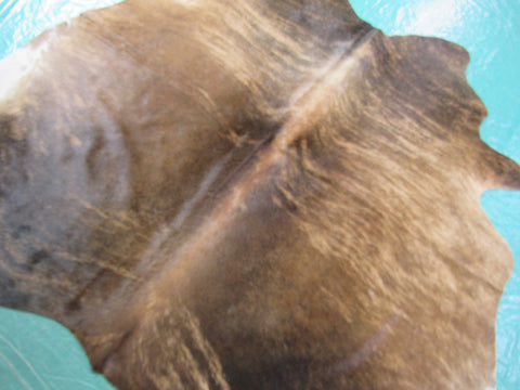 Medium Brindle Cowhide Rug Size: 5 1/4' X 6' Beige/Brown Brindle Cowhide Rug K-197