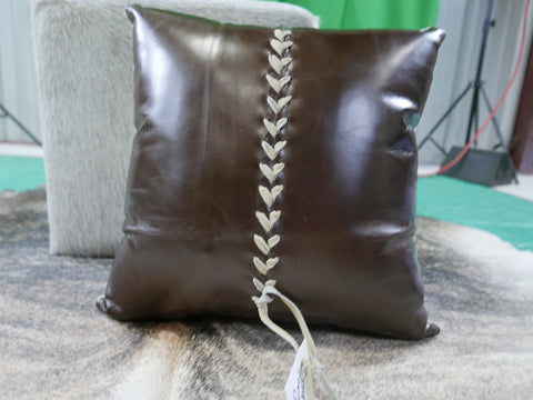 Cowhide Pillow Size: 18" X 18" Laser Design Calfskin Pillow-205