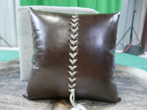 Cowhide Pillow Size: 18" X 18" Laser Design Calfskin Pillow-208