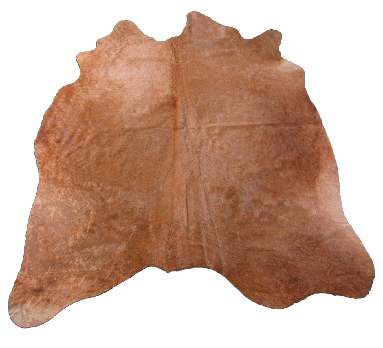 Solid Caramel Brown Cowhide Rug (veggie tanned) - Size: 6x5 1/4 feet M-1001