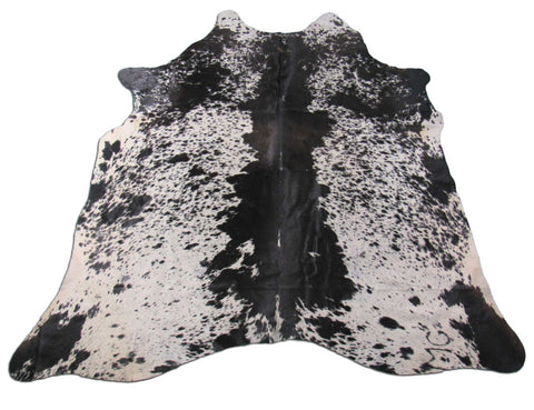 Dark Chocolate Salt & Pepper Cowhide Rug (fire brads) Size: 7x6 1/4 feet M-1041