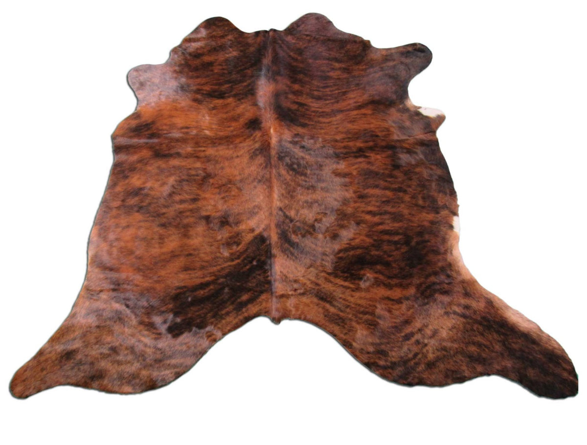 Dark Brindle Cowhide Rug (nice shiny hides) Size: 6 1/4x6 1/2 feet M-1080