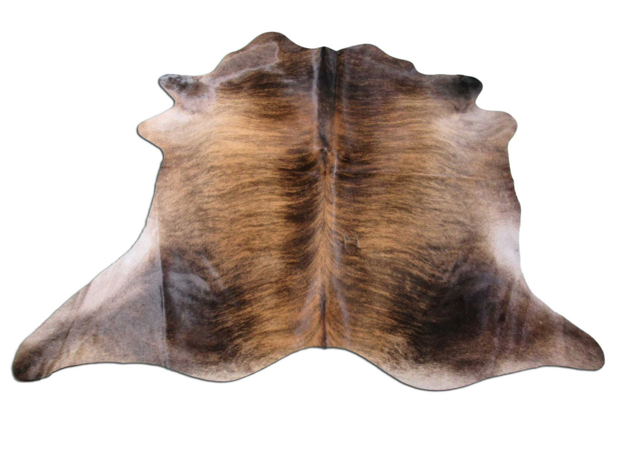 Beautiful Medium Brindle Cowhide Rug (shiny hair, veggie tanned) Size: 5.5x7 feet M-1082