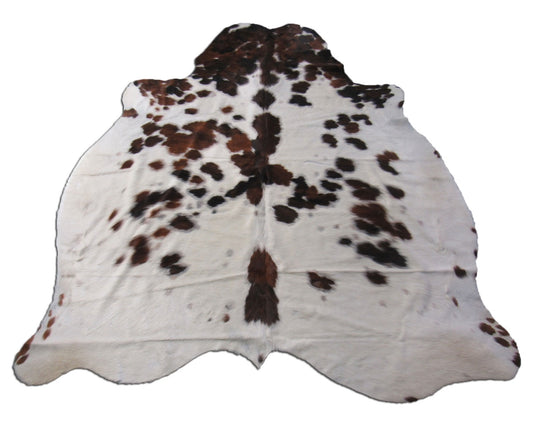 Tricolor Cowhide Rug (has a few scars) Size: 6x5 3/4 feet M-1105