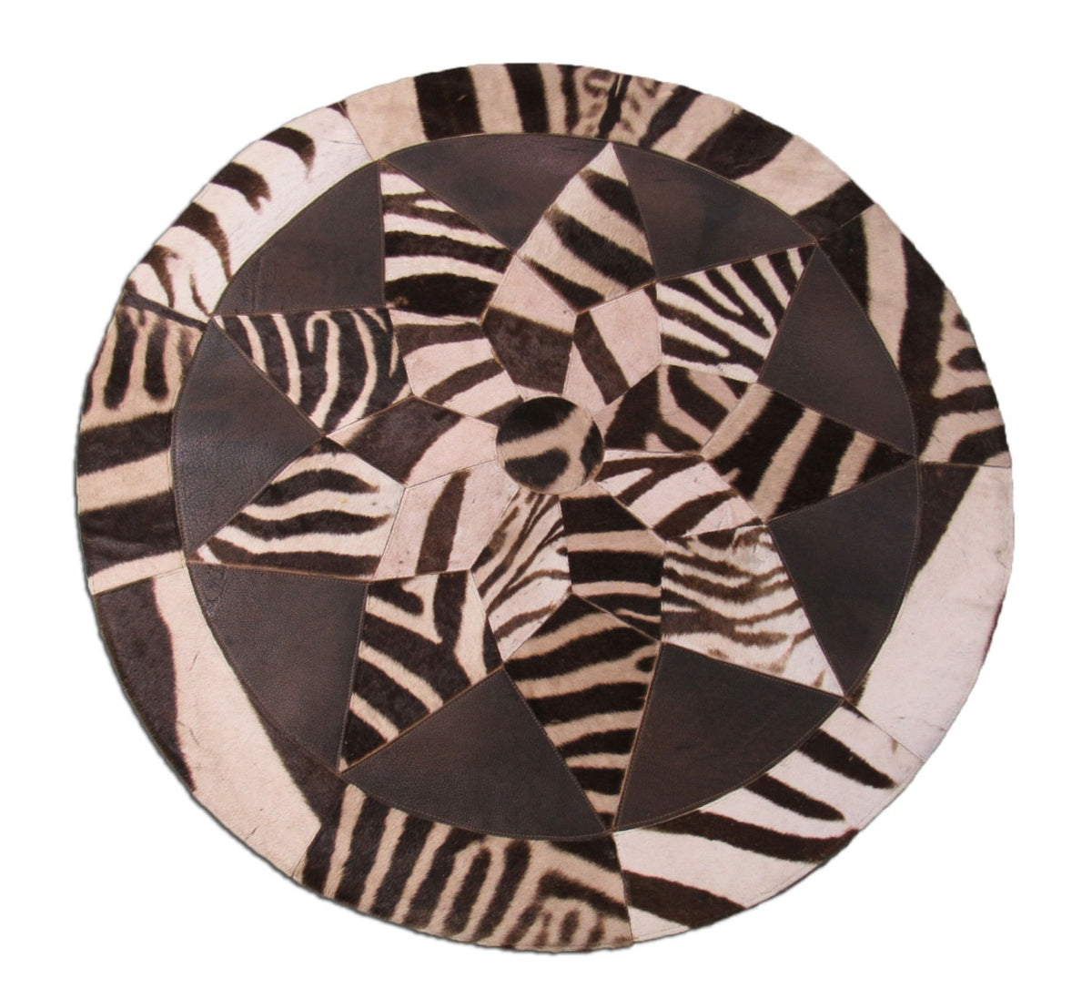 Zebra Patchwork Rug (39" diameter) M-1141