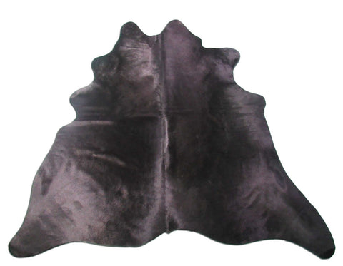 Dyed Black Cowhide Rug Size: 6x5.7 feet M-1177