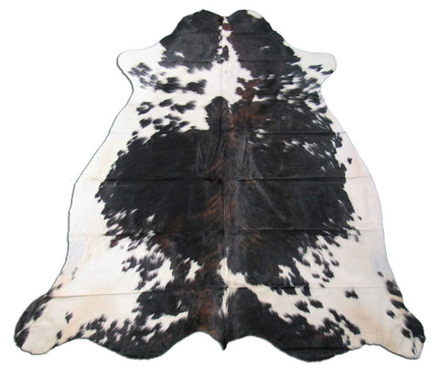 Dark Tricolor Cowhide Rug Size: 8.2x6.2 feet M-1207