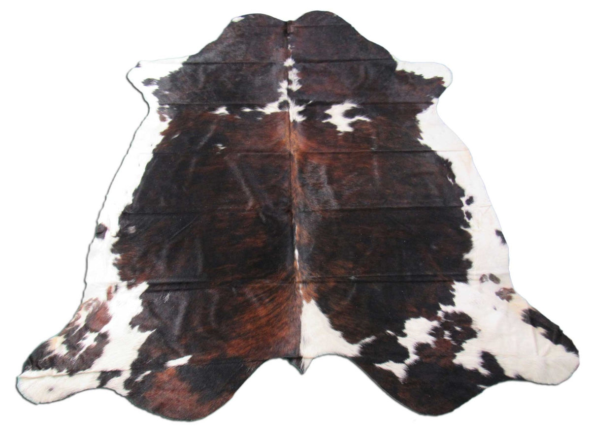 Dark Tricolor Cowhide Rug Size: 7.2x7 feet M-1208
