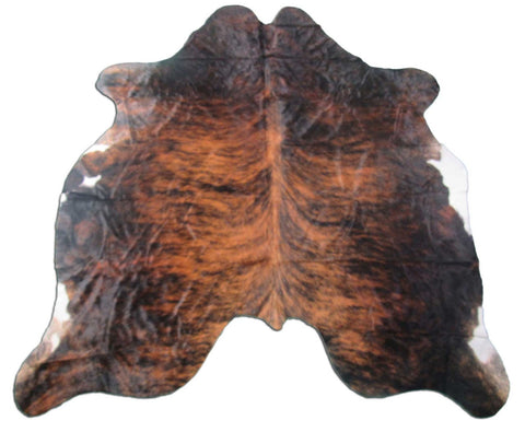 Super Cool Dark Brindle Cowhide Rug Size: 7.2x6 feet M-1221