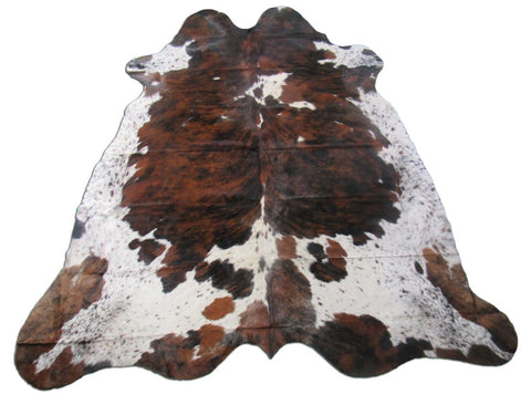 Tricolor Cowhide Rug (Absolutely gorgeous) Size: 8x7 feet M-1231