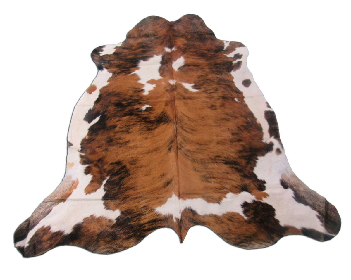 Nice Light Tone Tricolor Cowhide Rug Size: 5.5x5.2 feet M-1242