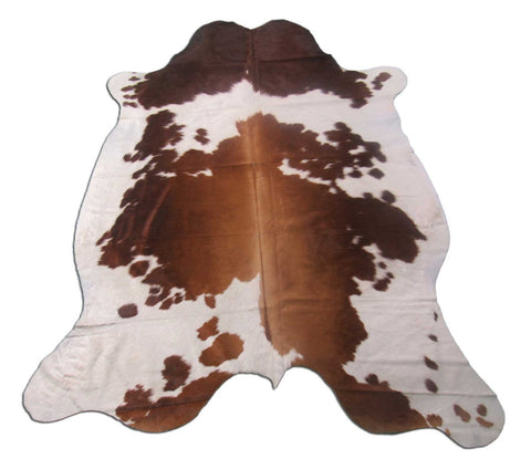 Brown & White Spotted Cowhide Rug - Size: 6.7x5.2 feet M-1246