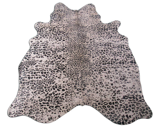 Distressed Leopard Cowhide Rug Size: 6.7x5.5 feet M-1251