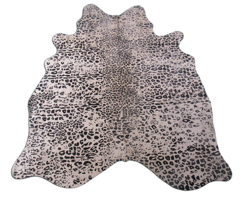 Distressed Leopard Cowhide Rug Size: 6.7x5.5 feet M-1251