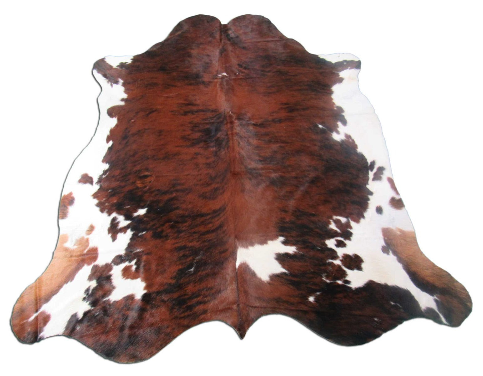 Tricolor Cowhide Rug (1 scar) Size: 7.2x7 feet M-1252