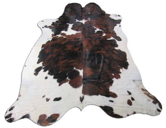 Big Tricolor Cowhide Rug Size: 8x7.2 feet M-1282