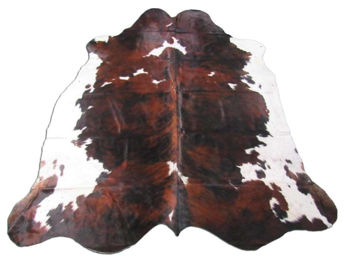 Big Tricolor Cowhide Rug (Mainly dark tones) Size: 7x7 feet M-1303