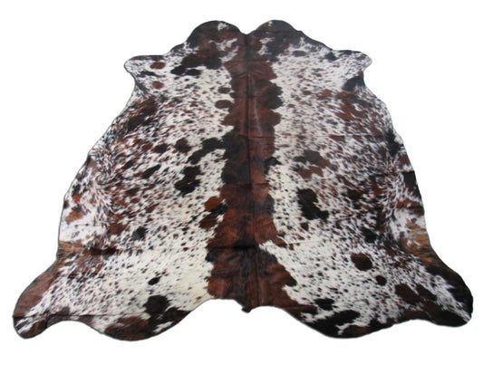 Crazy Speckled Tricolor Cowhide Rug Size: 7x6.7 feet M-1313